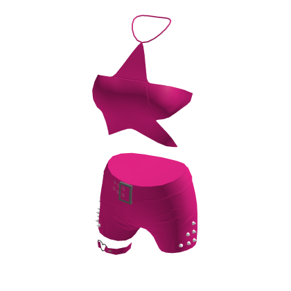 Y2K Star Crop Top Outfit Hot Pink thumbnail