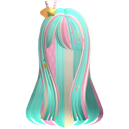 long cutesy sweet pastel mint icecream hair