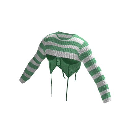 [FDDUGC]Striped Layered Goth Top(green)