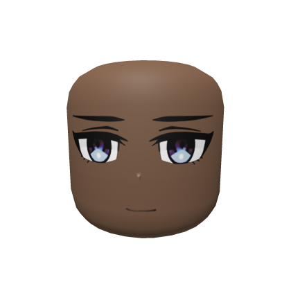 Chill Anime Head - Blue Eyes Face Mask Brown Roblox item