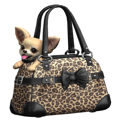 Leopard & Black Chihuahua Dog Bag 2000s Mcbling