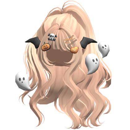 Blonde Halloween Hairclips Wavy Half Down