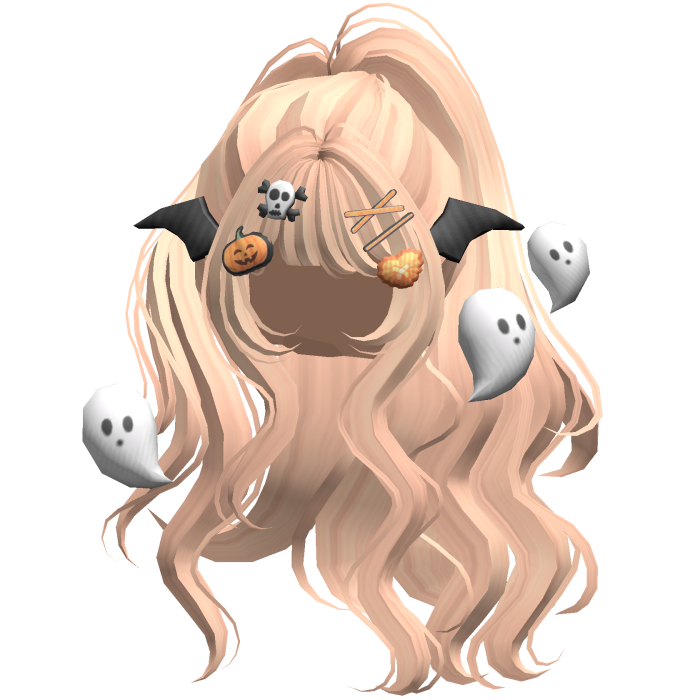 Blonde Halloween Hairclips Wavy Half Down