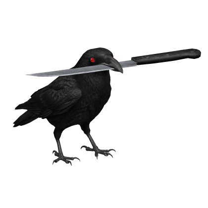 Crow w/ a Knife Red Glowing Eyes - Left Shoulder