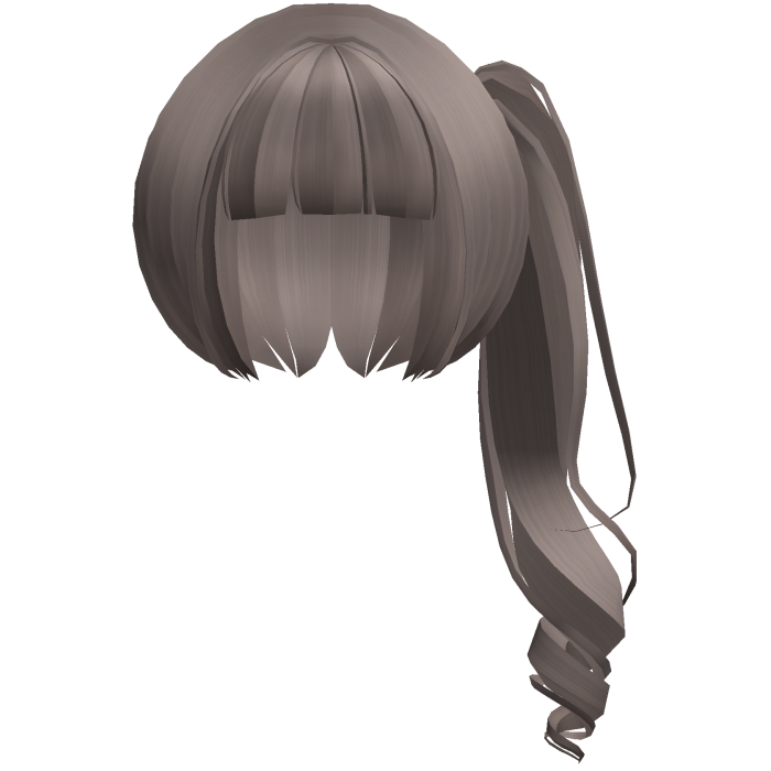 moe neat jirai curly ponytail w bangs ash brown