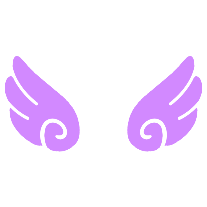 ♡ Cute Glowing Swirly Angel Wings in Purple