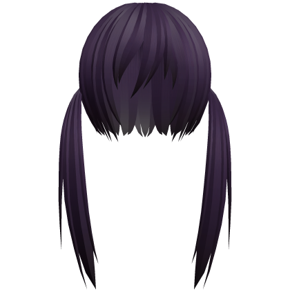 dark purple razor cut low pigtails
