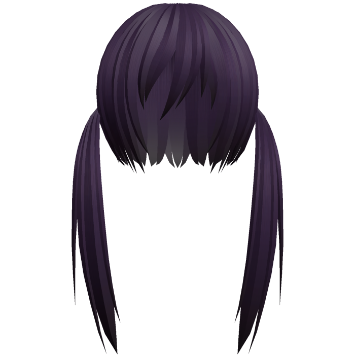 dark purple razor cut low pigtails