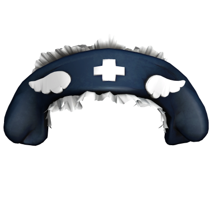Cute Angel Nurse Headband - Navy White Roblox item