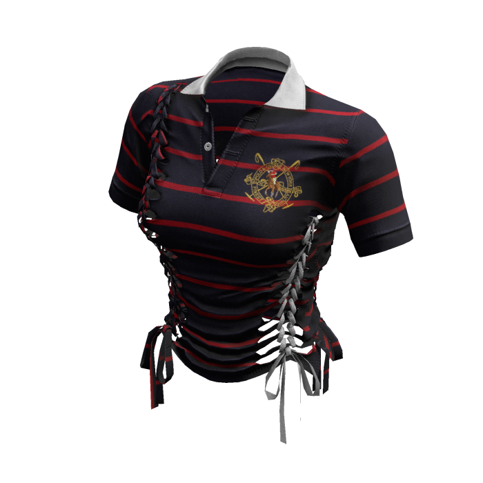 Braided Cutout Polo Shirt (Oxford)