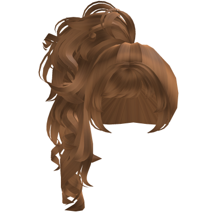 big curly wavy 2000s caramel gyaru side ponytail