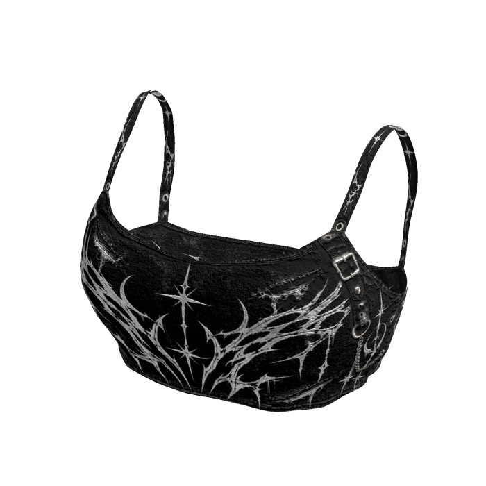 ✅🔴Y2K Black Thorn Crop Top✅🔴