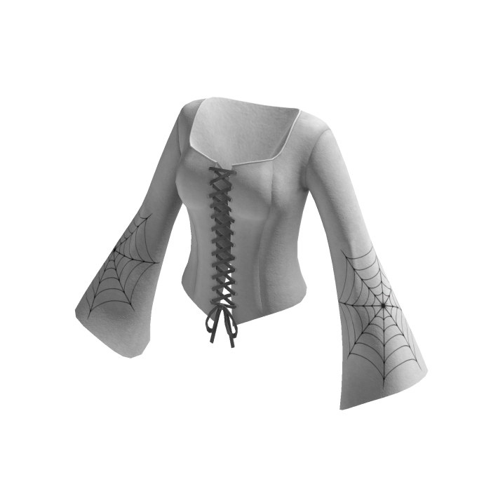 Lace Up Corset Top w/ Bell Sleeves (White)