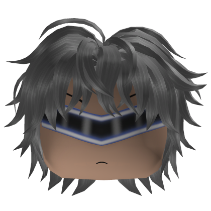 Messy Anime Hair w/ Visor (Gray)