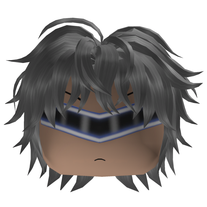 Messy Anime Hair w/ Visor (Gray)