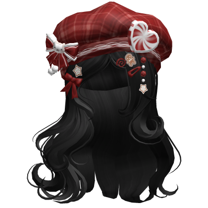 ♡ Christmas Swirls w/ Beret (Black)