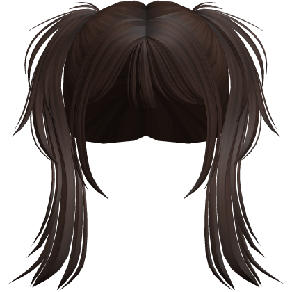 Emo Pigtails w/ Bangs in Brown Roblox item
