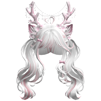 Ethereal Christmas Fairy Fawn Pigtails w/ Antlers