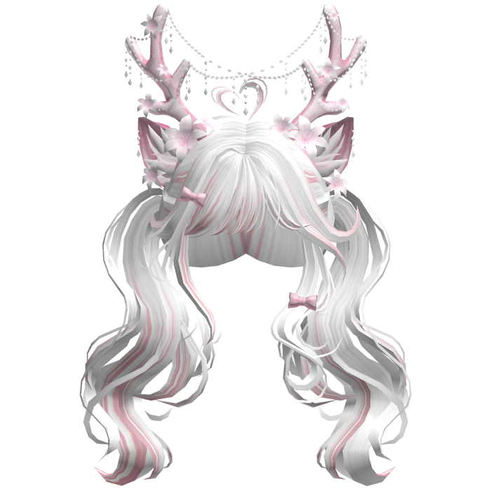 Ethereal Christmas Fairy Fawn Pigtails w/ Antlers