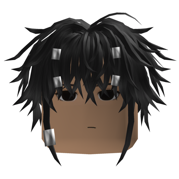 Messy Layered Hair w/ Cuffs (Black)