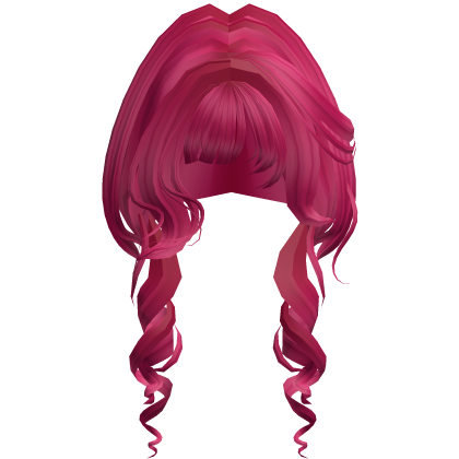 Anime Soft Curly Hair w/ Bangs (Hot Pink)