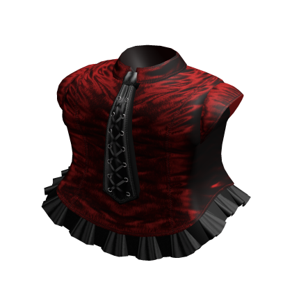 Gothic Wrinkled Tie Dress in Red