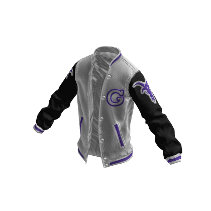College Jacket | White Black Purple
