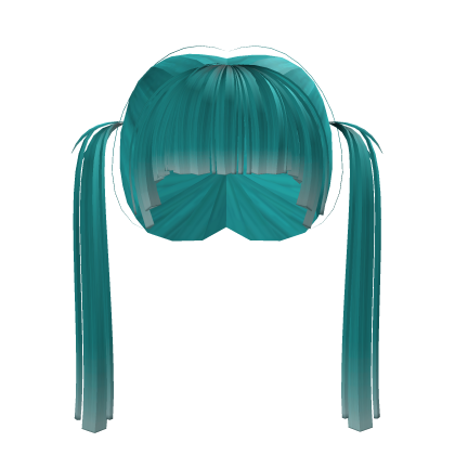 Kawaii Alt Punk / Emo Twintails in Blue / Teal Roblox item