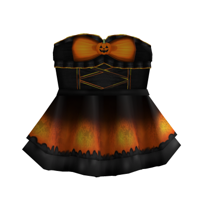 ♡ orange dress with black halloween with cute pump Roblox item