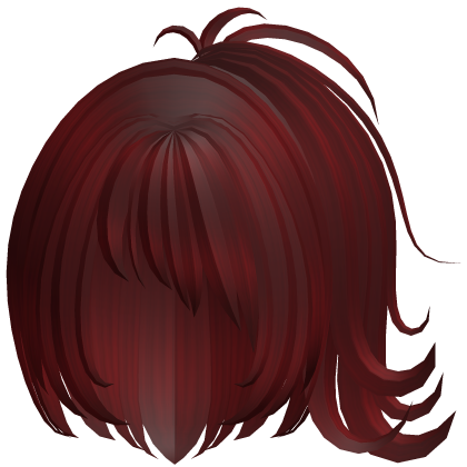 short gyaru side ponytail red bob hair Roblox item