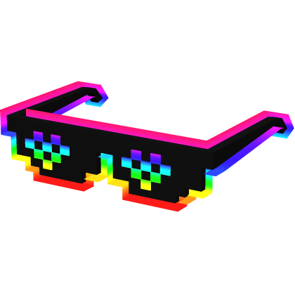 Rainbow Cartoony Cyber Pixel Sunglasses thumbnail