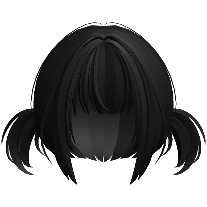 2000s moe anime wispy pigtails low black
