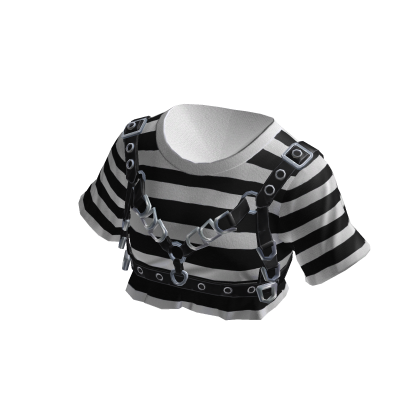 Chained Punk Goth Tee Black & White thumbnail