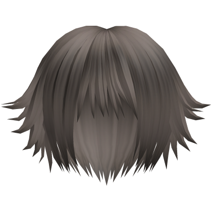 cute messy anime short hair in ash brown Roblox item