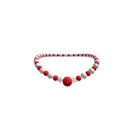 Red Preppy Smiley Charm Necklace (3.0) 