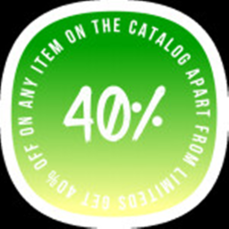 40% back any item