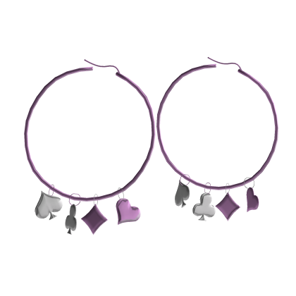 pink card suit hoop earrings Roblox item