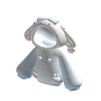 soft fluffy angel bunni hoodie blue ♡