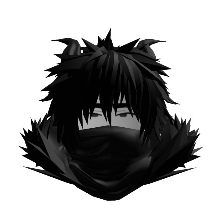 Vkei Black Hair Neck Fur Horns Scarf Tired Eyes