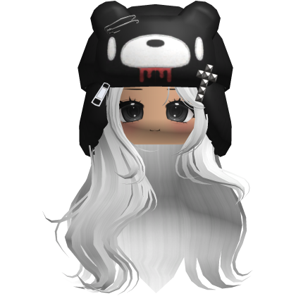 Fuzzy Bear Ushanka Flowy Long Hair (White)