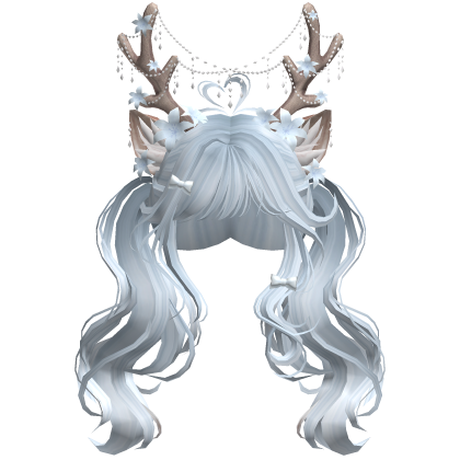 Ethereal Christmas Fairy Fawn Pigtails w/ Antlers