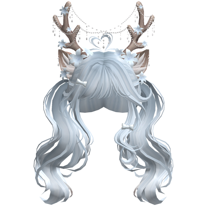 Ethereal Christmas Fairy Fawn Pigtails w/ Antlers