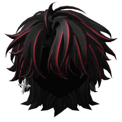 Gothic Black & Red Hair w/ Cross