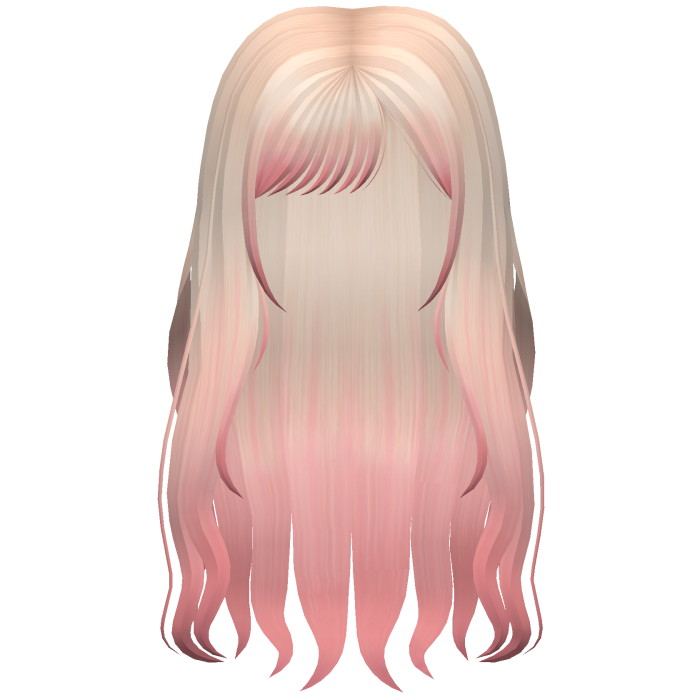 Blonde Pink Long Wavy Layered Hair Side Bangs 𝜗ৎ