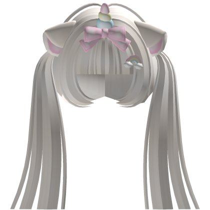 cute unicorn kitty cat ear pigtails in blonde