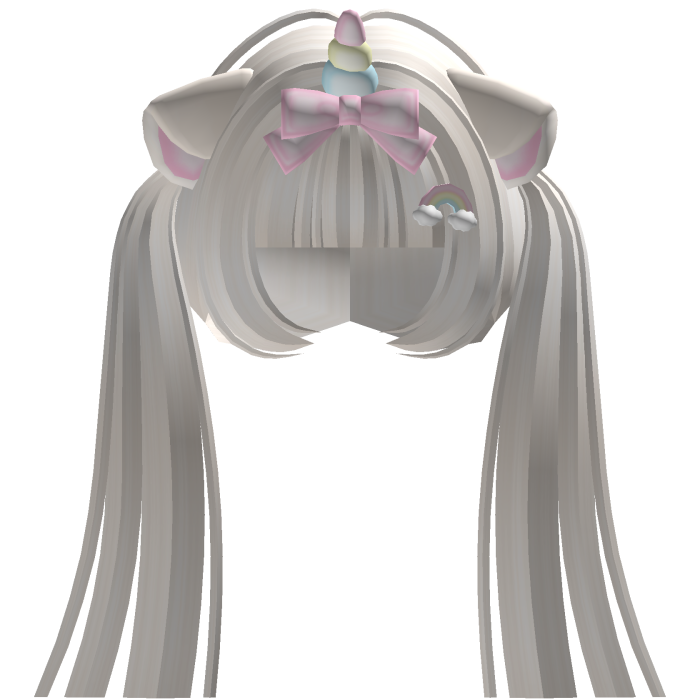 cute unicorn kitty cat ear pigtails in blonde