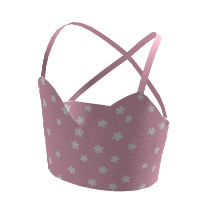 Corset Crop Top - Pink Floral thumbnail
