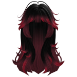 💟Black To Red Anime Girl Hair