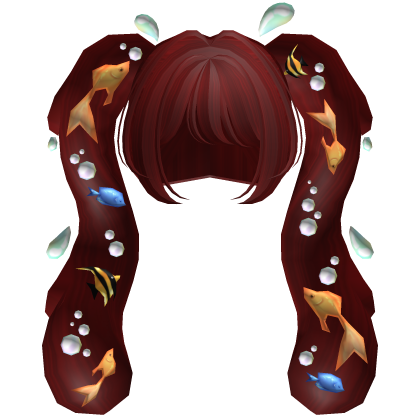 Aquatic Flowing Bubbly Fish Pigtails in Red