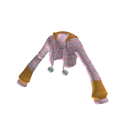 Cute Ice Cream Sprinkles Pink Jacket Pompom🍨